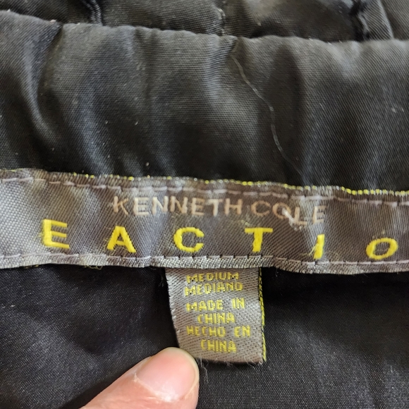 Kenneth Cole reaction black puffer jacket size medium zip front - Picture 13 of 15